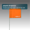 Piquet drapeau de signalisation 60 cm tige acier - lot de 100